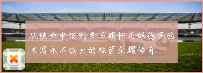 从铁血中场到罗马旗帜足球德罗西书写永不低头的绿茵荣耀传奇